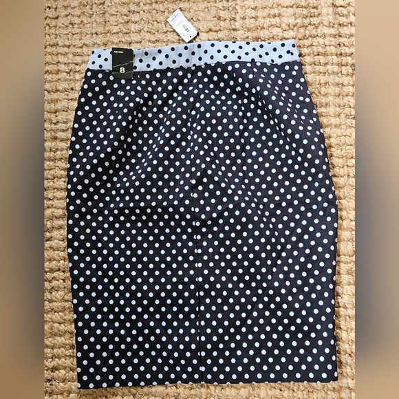The Limited blue polka dot pencil skirt NWT size 8 - Picture 2 of 10